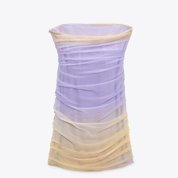 Zara STRAPLESS TULLE DRESS Size Medium - Picture 13 of 15